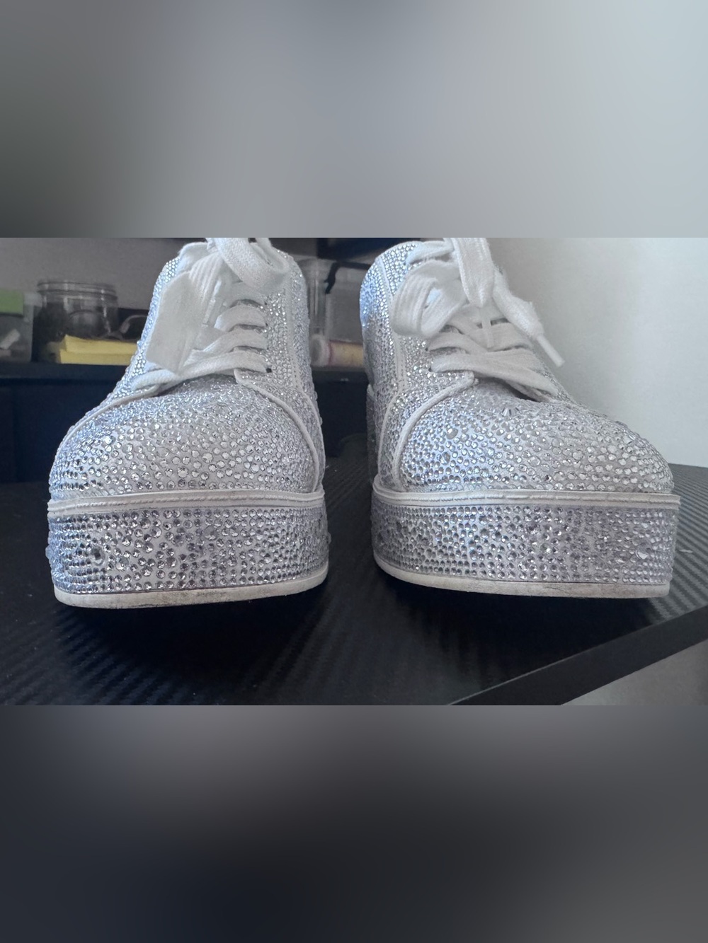 INC International Concepts Silver Crystal-Embellished Platform Sneaker - Picture 4 of 9